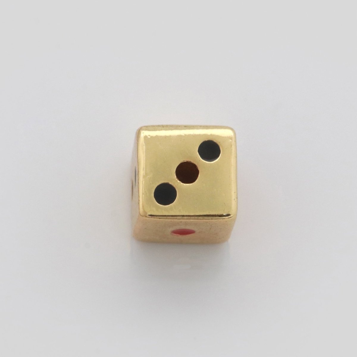 Gold Lucky Dice Beads Spacer Beads, for DIY Jewelry Making Spacer Charms Beaded Bracelet, Bead Size 8, 10mm Hole 2mm B-632 B-633