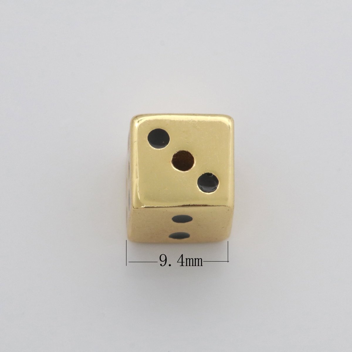 Gold Lucky Dice Beads Spacer Beads, for DIY Jewelry Making Spacer Charms Beaded Bracelet, Bead Size 8, 10mm Hole 2mm B-632 B-633