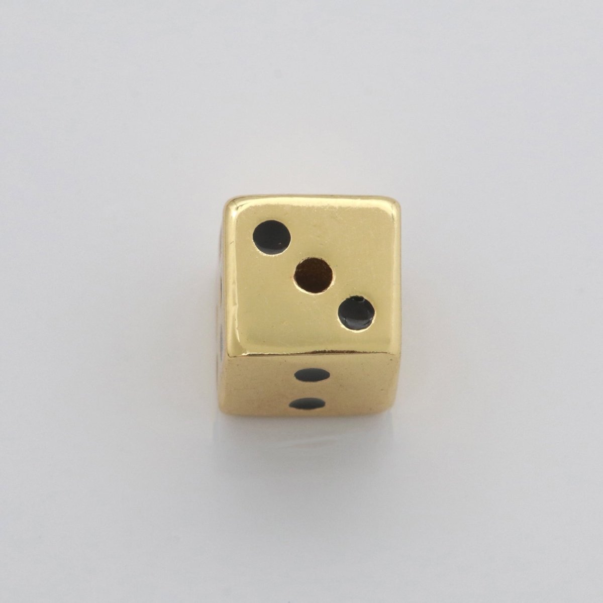 Gold Lucky Dice Beads Spacer Beads, for DIY Jewelry Making Spacer Charms Beaded Bracelet, Bead Size 8, 10mm Hole 2mm B-632 B-633