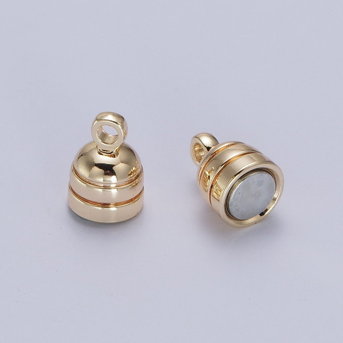 Gold Magnetic Oval Line Textured Connector Clasps Hooks Closure Supply | Z-044 - DLUXCA