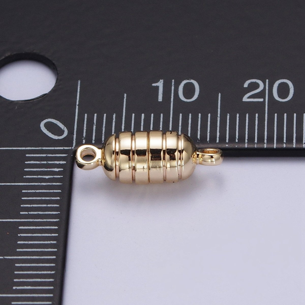 Gold Magnetic Oval Line Textured Connector Clasps Hooks Closure Supply | Z-044 - DLUXCA
