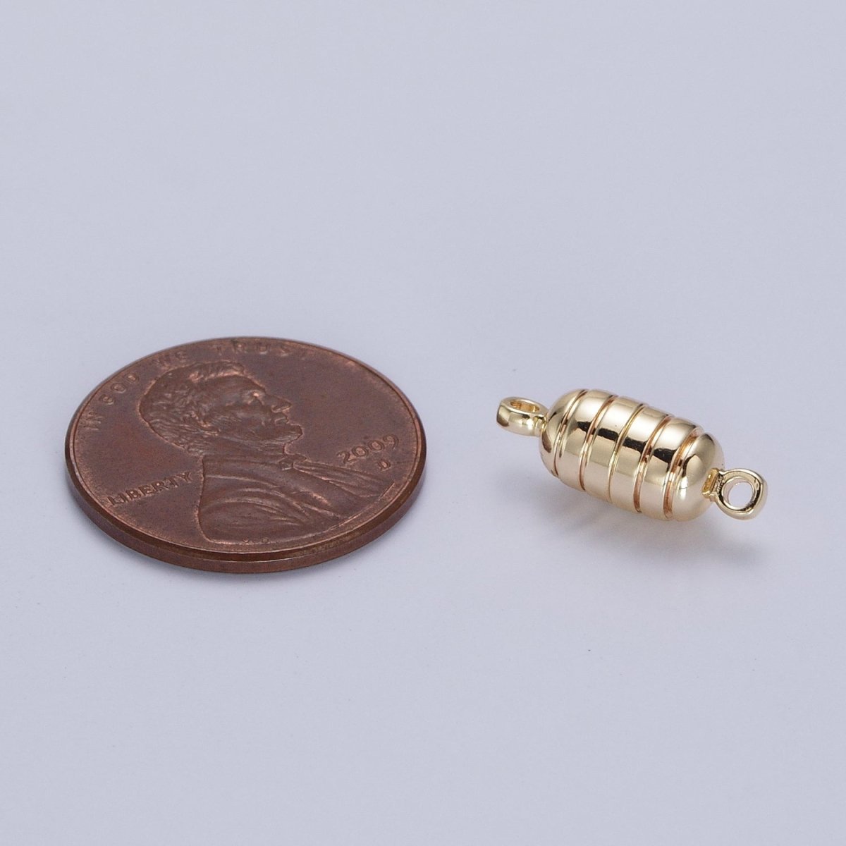 Gold Magnetic Oval Line Textured Connector Clasps Hooks Closure Supply | Z-044 - DLUXCA