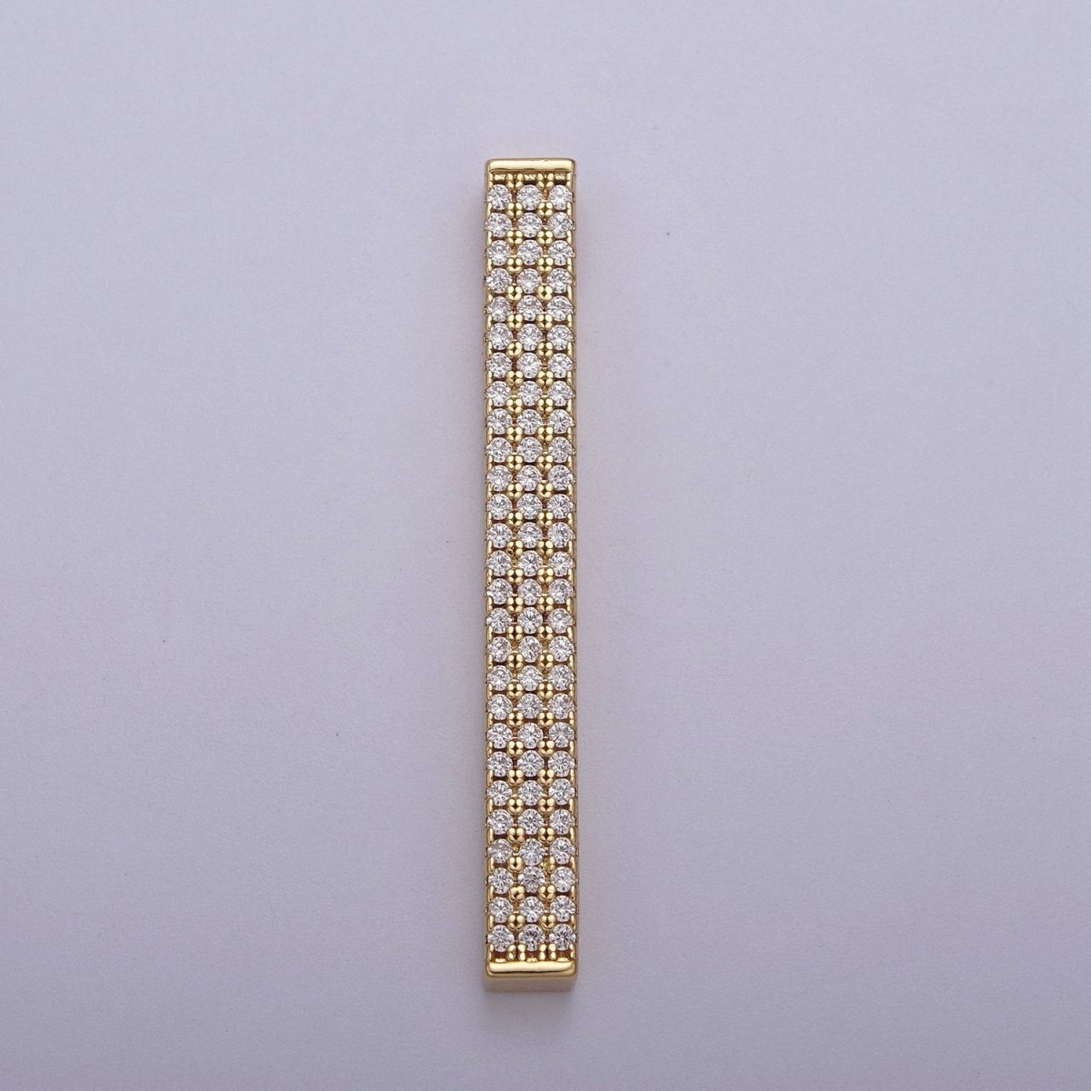 Gold Micro Pave CZ Bar Pendant for Minimalist Jewelry Supply N-613 N-614