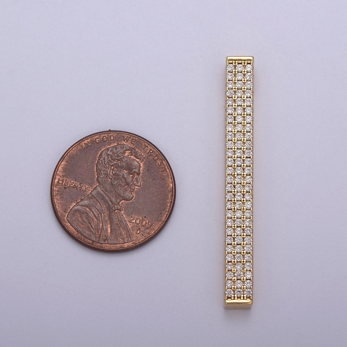 Gold Micro Pave CZ Bar Pendant for Minimalist Jewelry Supply N-613 N-614