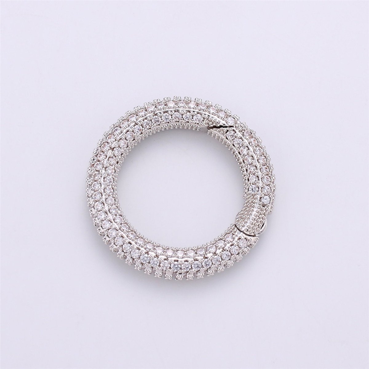 Gold Micro Pave Spring Buckle Metal Snap Clasp Spring gate ring, Trigger Round Ring,Snap Hook for Jewelry Key Chain Handbag Fashion Supply K-369 K-371