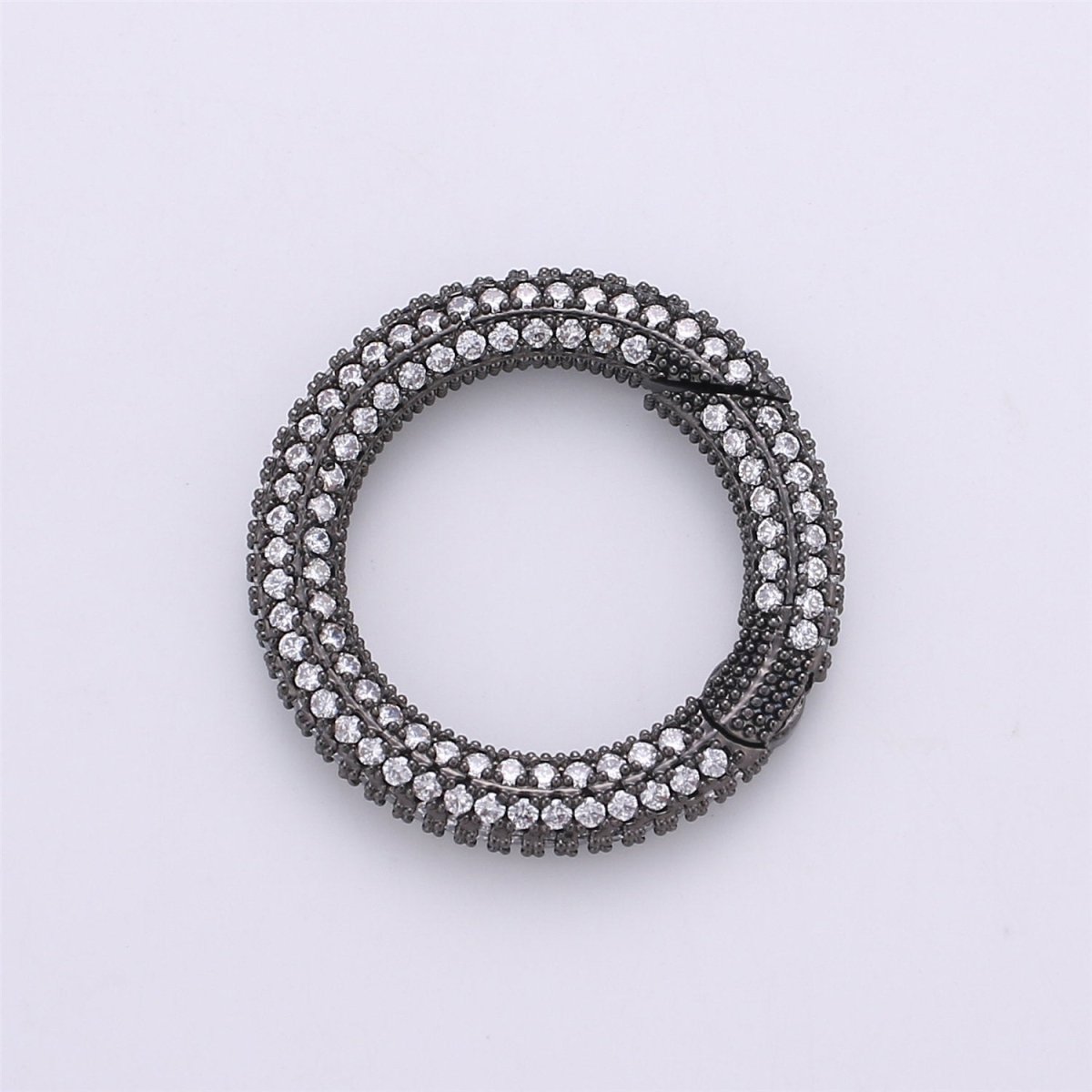 Gold Micro Pave Spring Buckle Metal Snap Clasp Spring gate ring, Trigger Round Ring,Snap Hook for Jewelry Key Chain Handbag Fashion Supply K-369 K-371