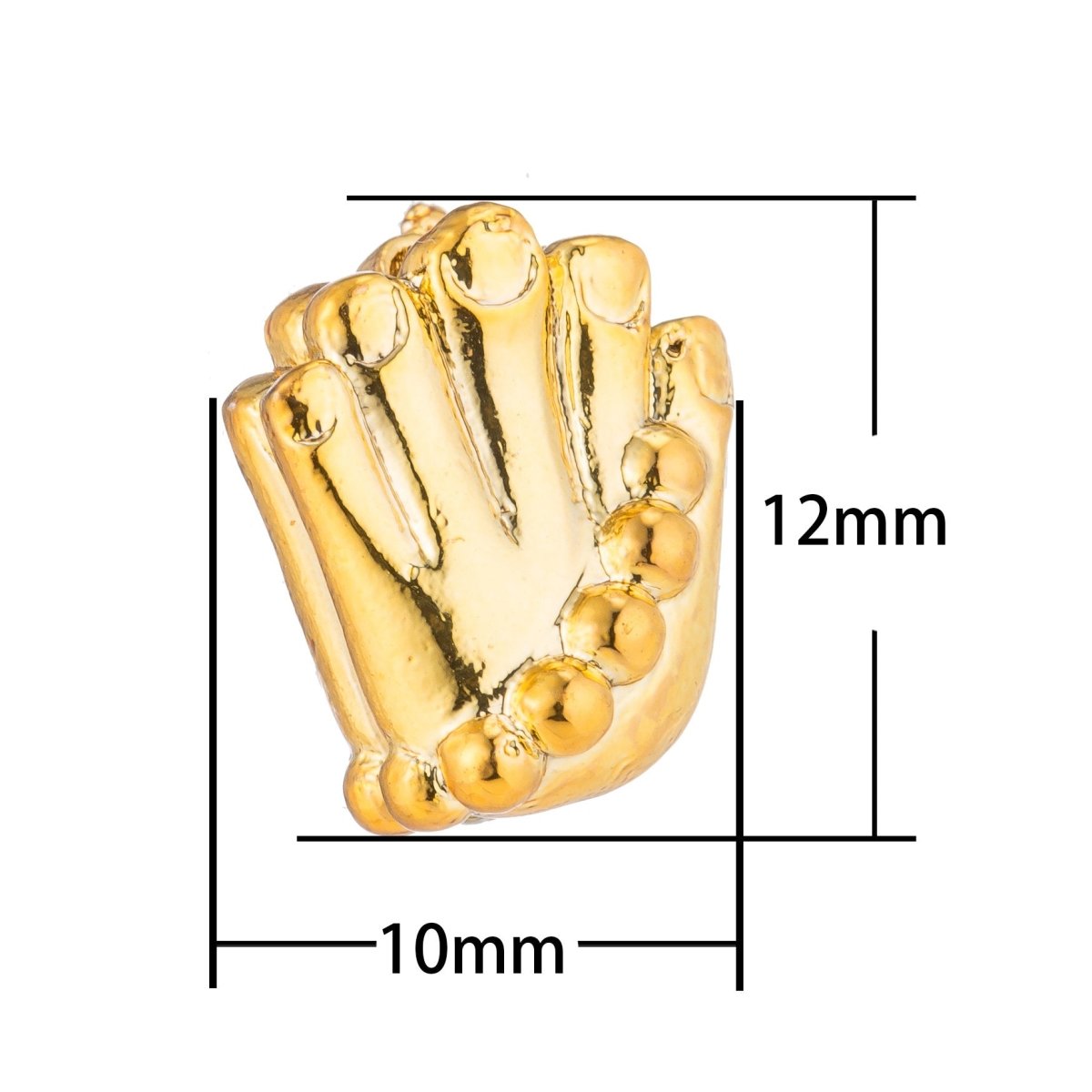 Gold Monk's Hand, Golden Hand, Prayer Bracelet, Buddhist, Buddhism, Religious, Bracelet Charm Bead Finding Connector for Jewelry Making, B-274