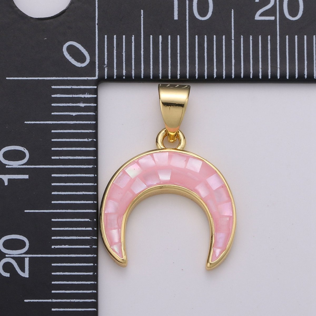 Gold Moon charms , Pink moon pendants, Crescent Moon charm, Dainty charm, Celestial Jewelry pendants in 14k Gold-Plated I-777 - DLUXCA