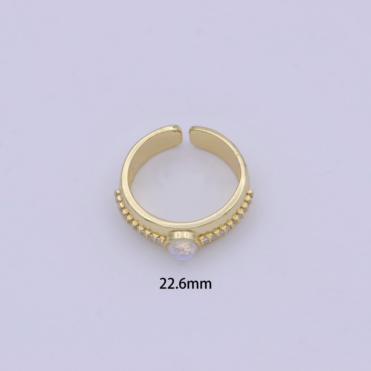 Gold Moonstone Ring, Rainbow Moonstone Adjustable Ring Dainty Moonstone Ring Gold, Oval Moonstone Gold Engagement Moonstone Ring U-482 - DLUXCA