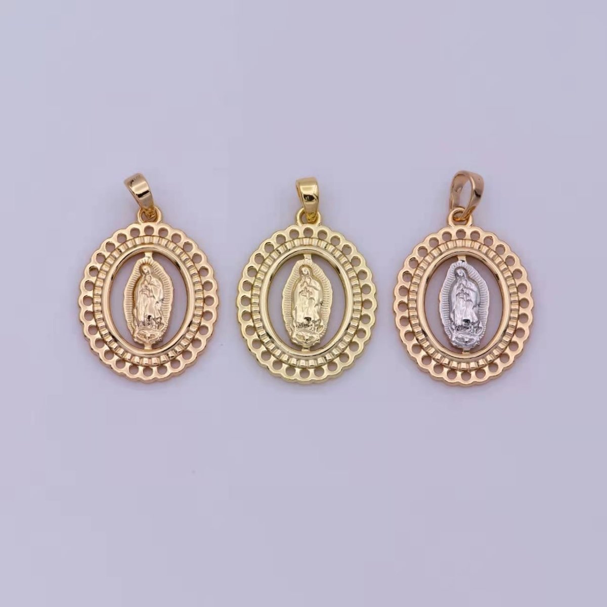 Gold Mother Virgin Mary, Holy, Divine, Heavenly, Pray, Angel, Catholic DIY Necklace PENDANT Charm Bead Bails Findings for Jewelry Making H-470