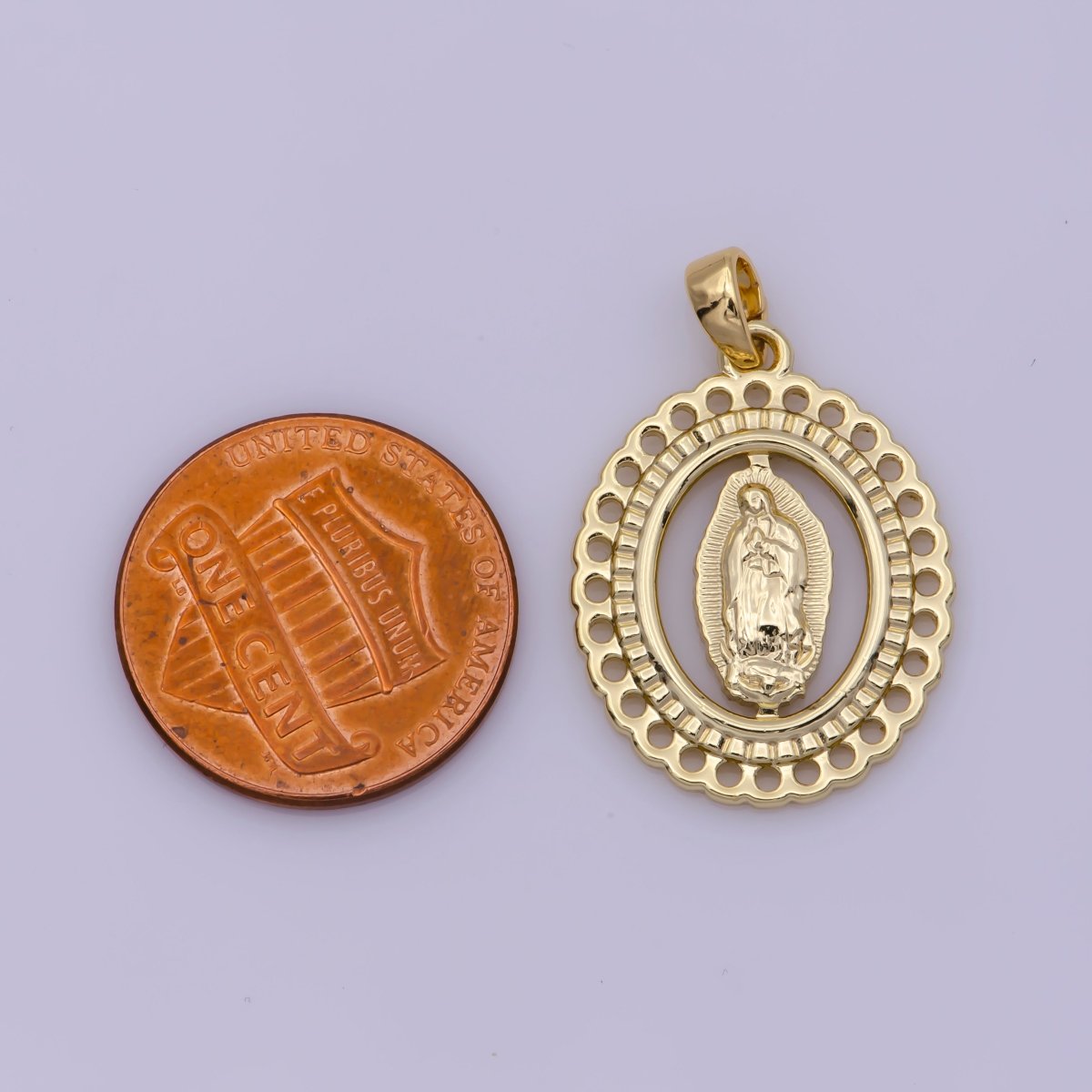 Gold Mother Virgin Mary, Holy, Divine, Heavenly, Pray, Angel, Catholic DIY Necklace PENDANT Charm Bead Bails Findings for Jewelry Making H-470