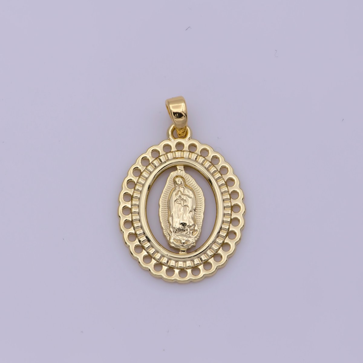 Gold Mother Virgin Mary, Holy, Divine, Heavenly, Pray, Angel, Catholic DIY Necklace PENDANT Charm Bead Bails Findings for Jewelry Making H-470