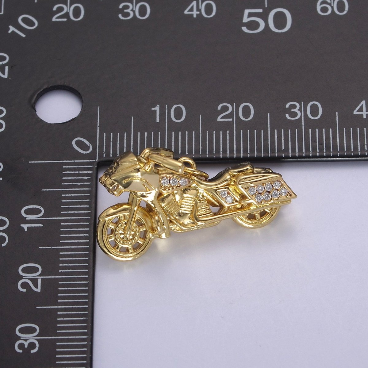 Gold Motorcycle Charm 3D Motorcycle Pendant, Biker Charm, Detailed Motorcycle Pendant N-468 N-625 N-626