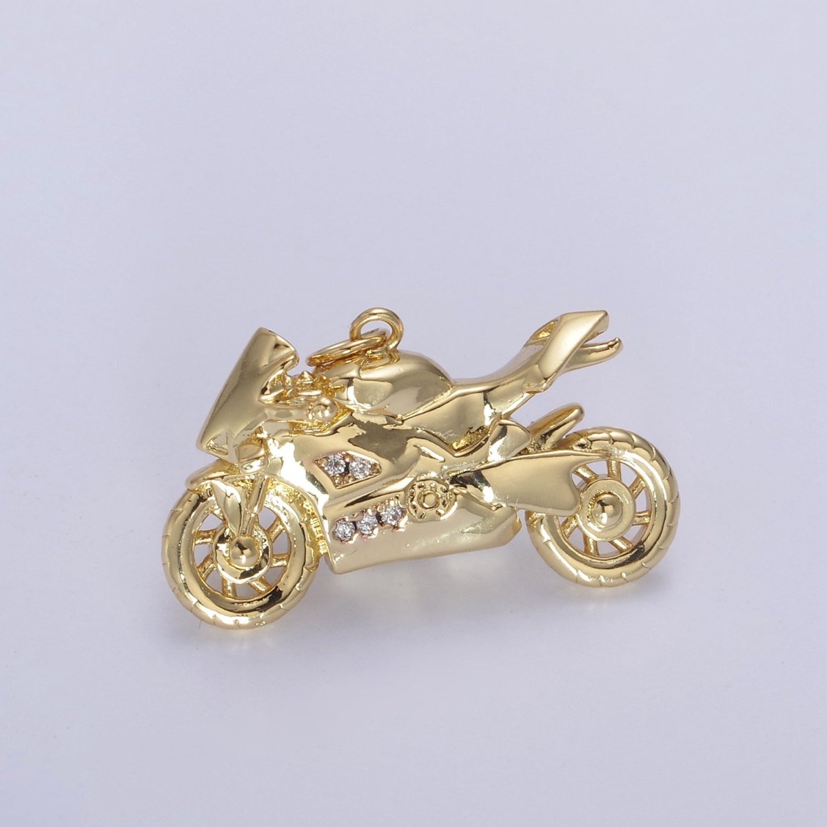 Gold Motorcycle Charm 3D Motorcycle Pendant, Biker Charm, Detailed Motorcycle Pendant N-468 N-625 N-626