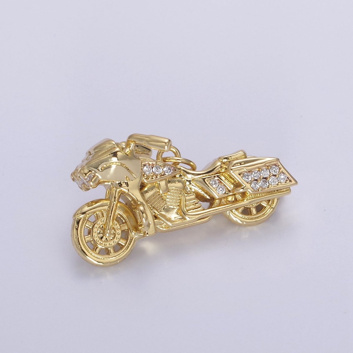 Gold Motorcycle Charm 3D Motorcycle Pendant, Biker Charm, Detailed Motorcycle Pendant N-468 N-625 N-626