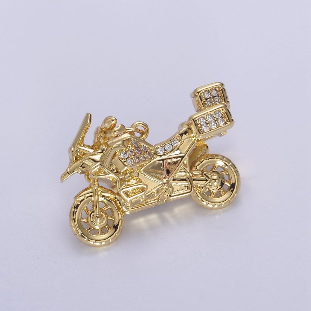 Gold Motorcycle Charm 3D Motorcycle Pendant, Biker Charm, Detailed Motorcycle Pendant N-468 N-625 N-626