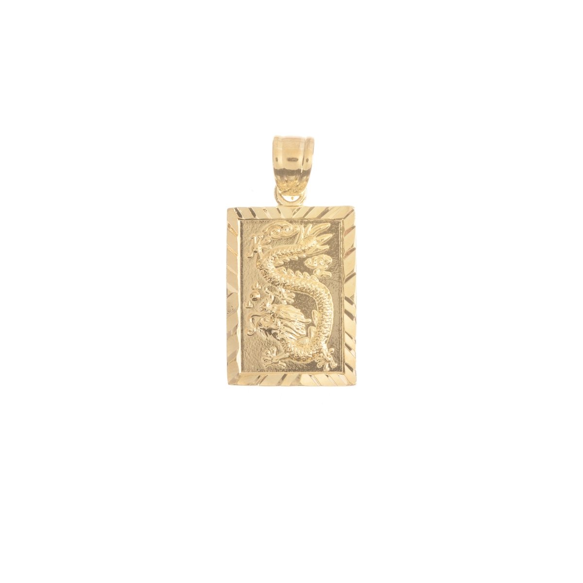 Gold Mystical Flying Dragon, Chinese Legend, Mythical Animal, Beast, Tale, tablet Necklace Pendant Charm  for Jewelry Making H-713