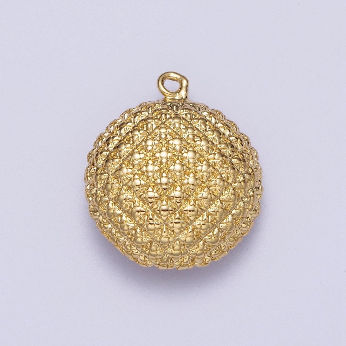 Gold Natural Chip Bead Gemstone Round Charm | C-328 C-330 C-338 C-627 C-632 C-635 C-641