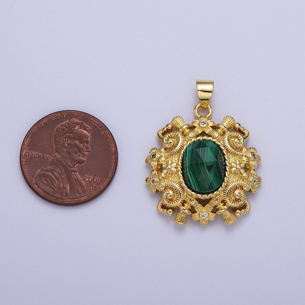 Gold Natural Gemstone Nature Flower Geometric Pendant For Jewelry Making H-754 H-784 H-851