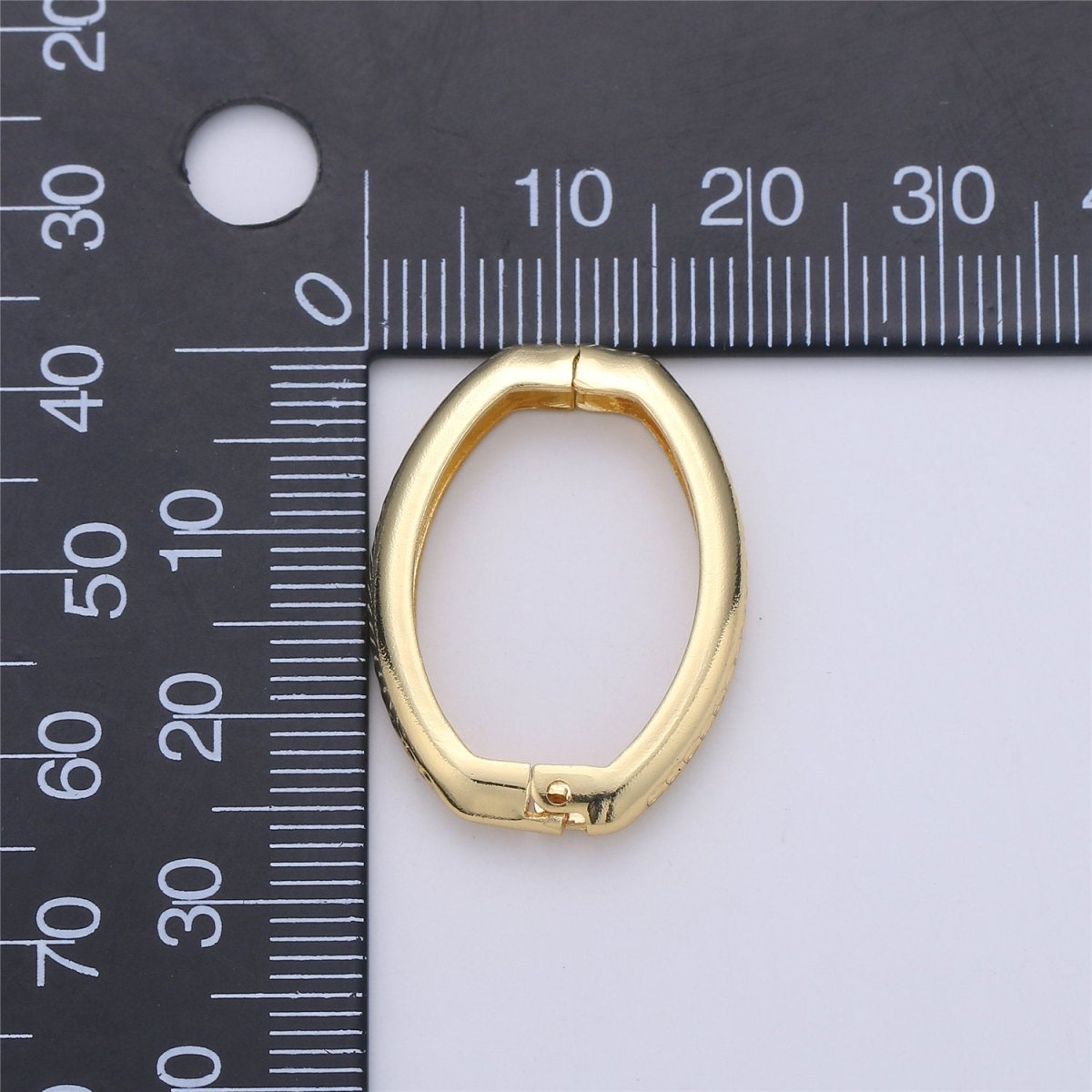 Gold Necklace Clasp, Oval Spring Gate Ring , Oval Gate Ring , Basic Supplies 24k Gold Filled Clasp for Necklace Supply K-392 - DLUXCA