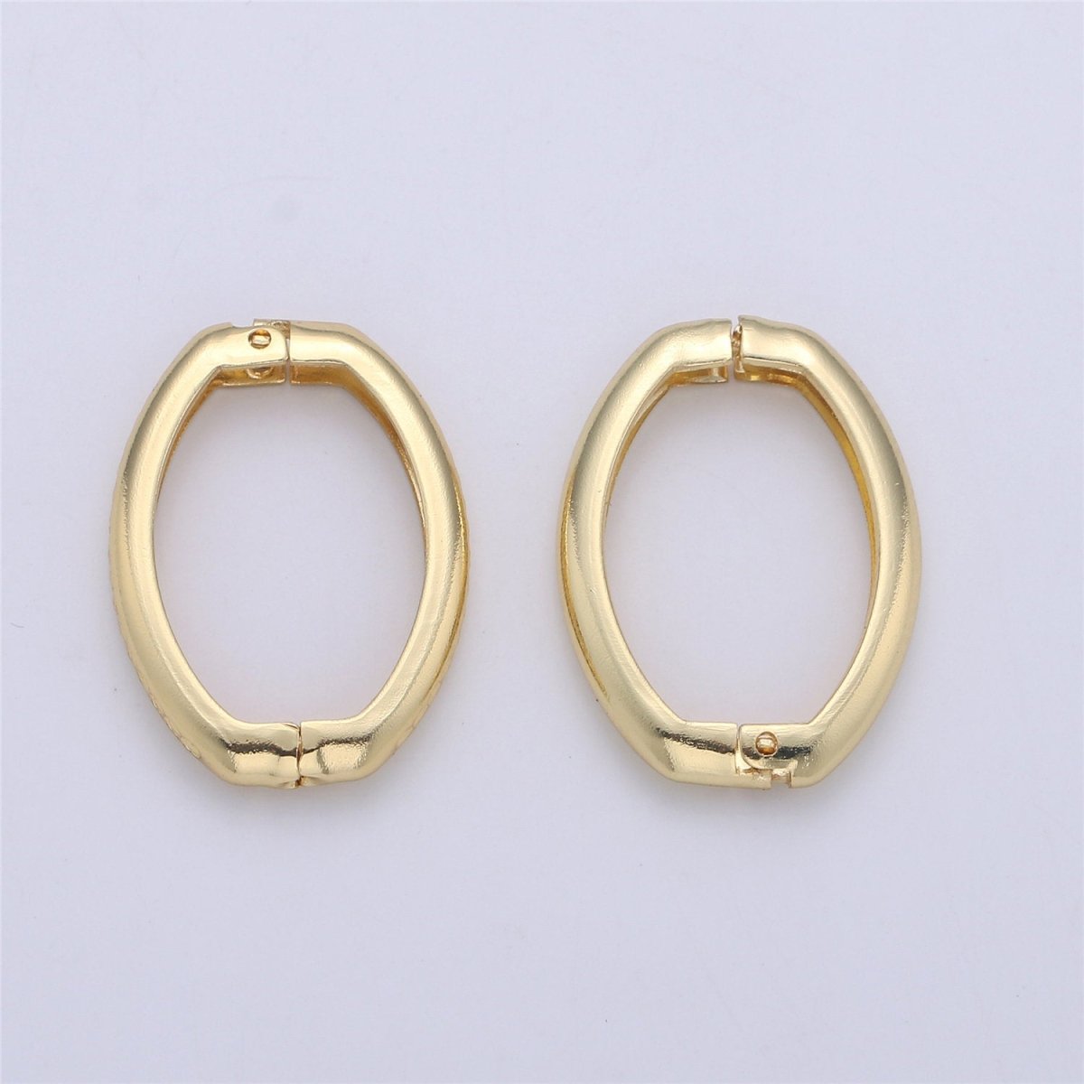 Gold Necklace Clasp, Oval Spring Gate Ring , Oval Gate Ring , Basic Supplies 24k Gold Filled Clasp for Necklace Supply K-392 - DLUXCA