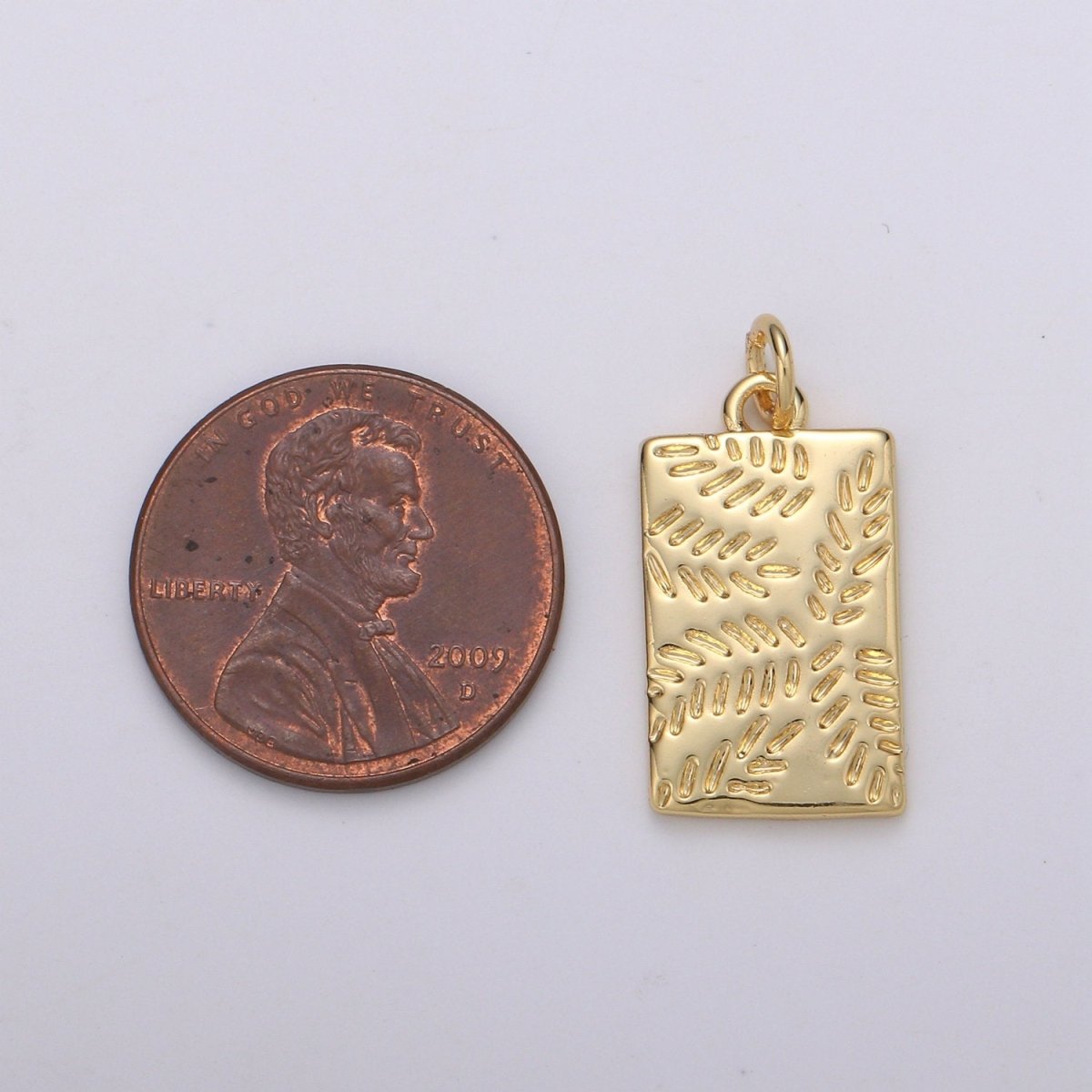 Gold Olive Leaf Branch Pendant / Dainty Geometric Charm for necklace bracelet Jewelry Making C-816 - DLUXCA