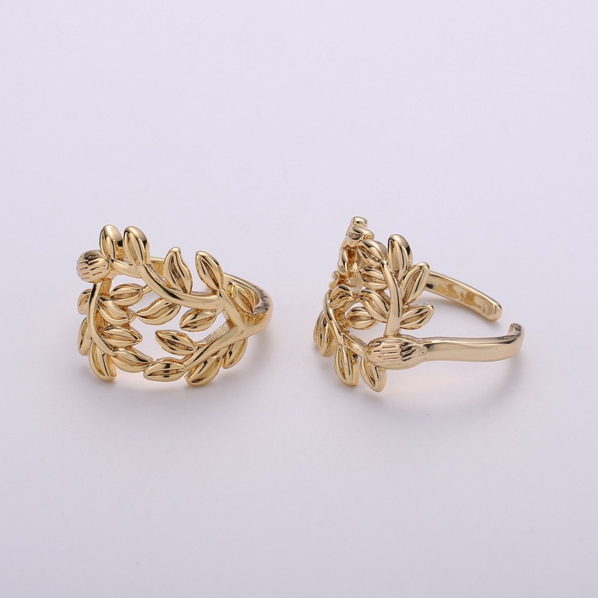 Gold Olive Ring, Statement Ring, Tree Branch Dome Ring, Stackable Ring Thick Gold Ring Olive Branch Ring adjustable ring R-017