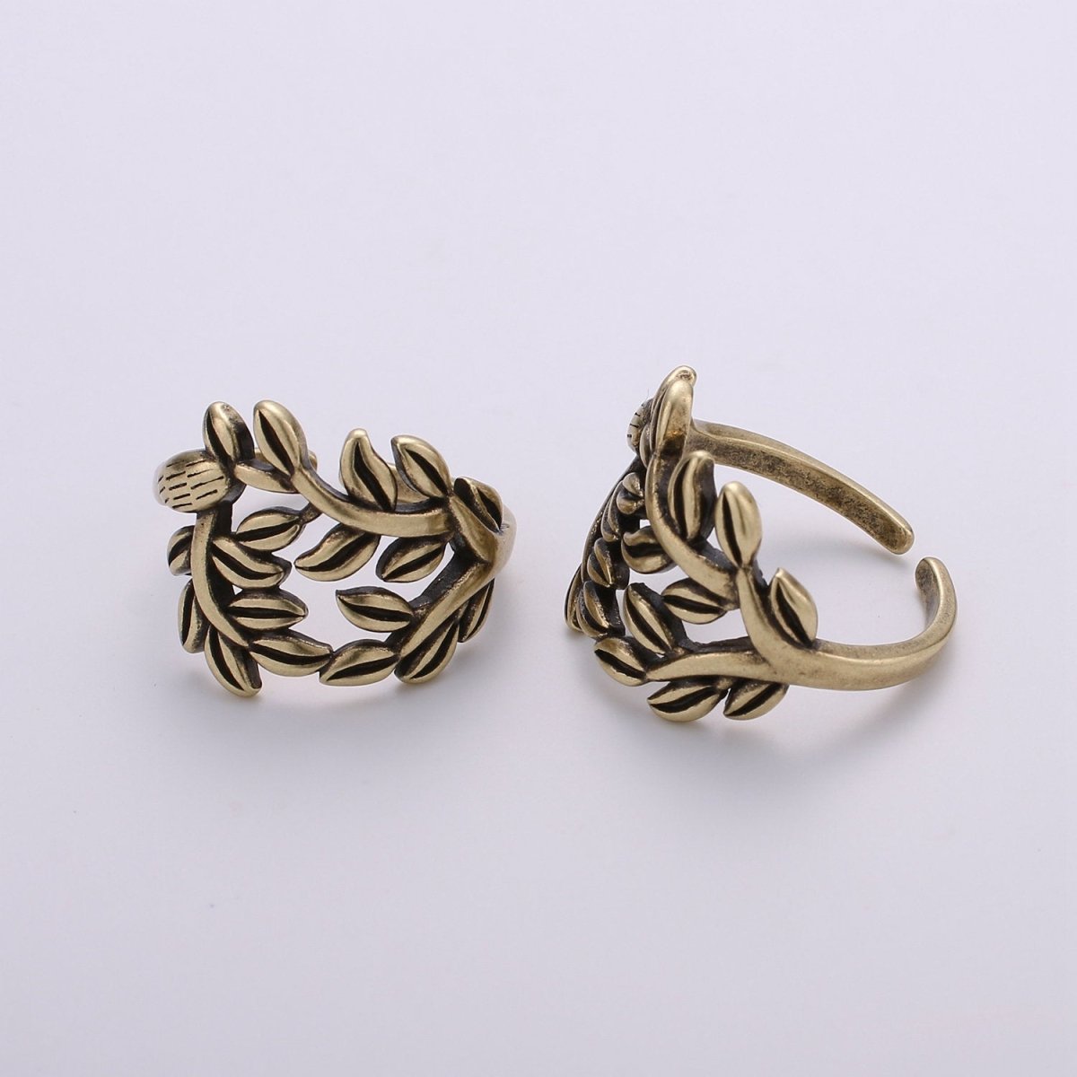 Gold Olive Ring, Statement Ring, Tree Branch Dome Ring, Stackable Ring Thick Gold Ring Olive Branch Ring adjustable ring R-017