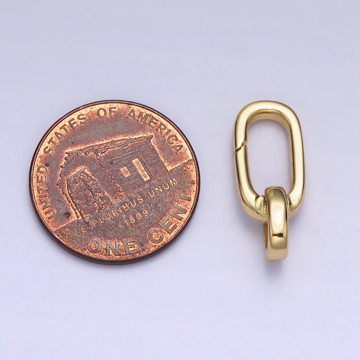 Gold or Silver Push Gate Oval Clasp, Spring gate Clasp, 16x17mm Wholesale Supply for Necklace Jewelry Making Charm Holder Z311