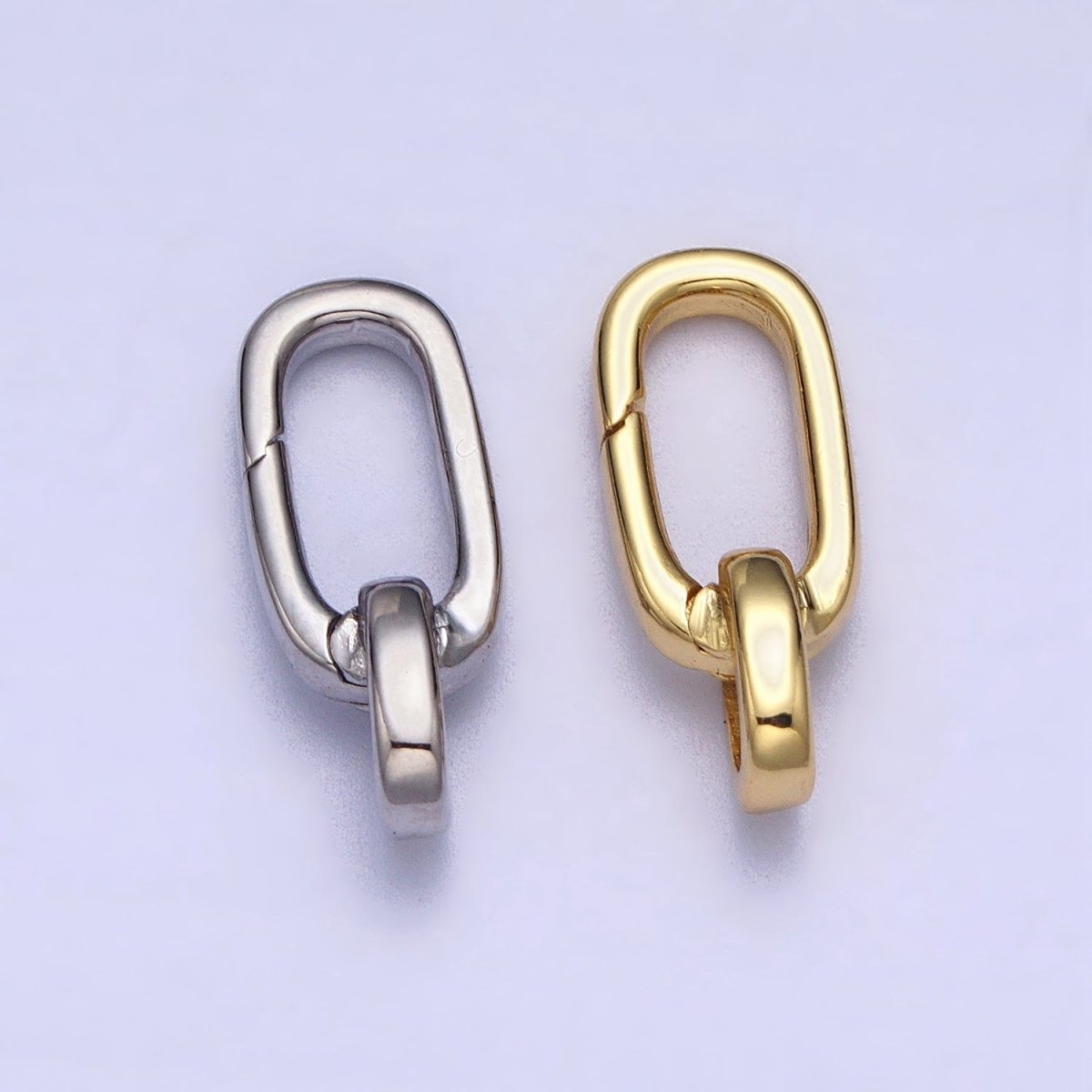 Gold or Silver Push Gate Oval Clasp, Spring gate Clasp, 16x17mm Wholesale Supply for Necklace Jewelry Making Charm Holder Z311