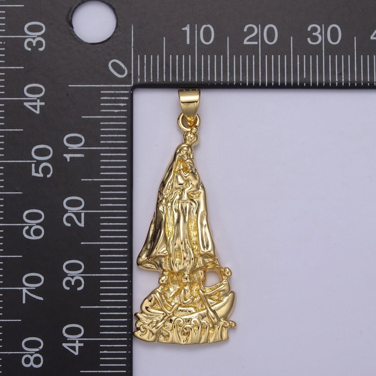 Gold Our Lady of Charity "Virgen de la Caridad del Cobre" catholic Religious Virgin Mary Pendant H-637 H-732
