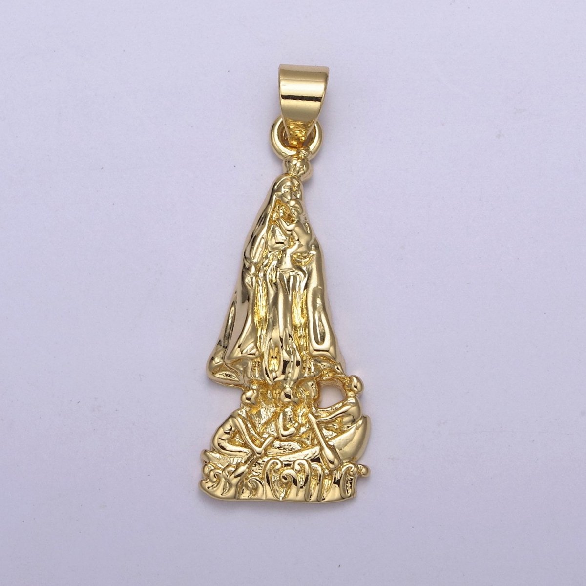 Gold Our Lady of Charity "Virgen de la Caridad del Cobre" catholic Religious Virgin Mary Pendant H-637 H-732