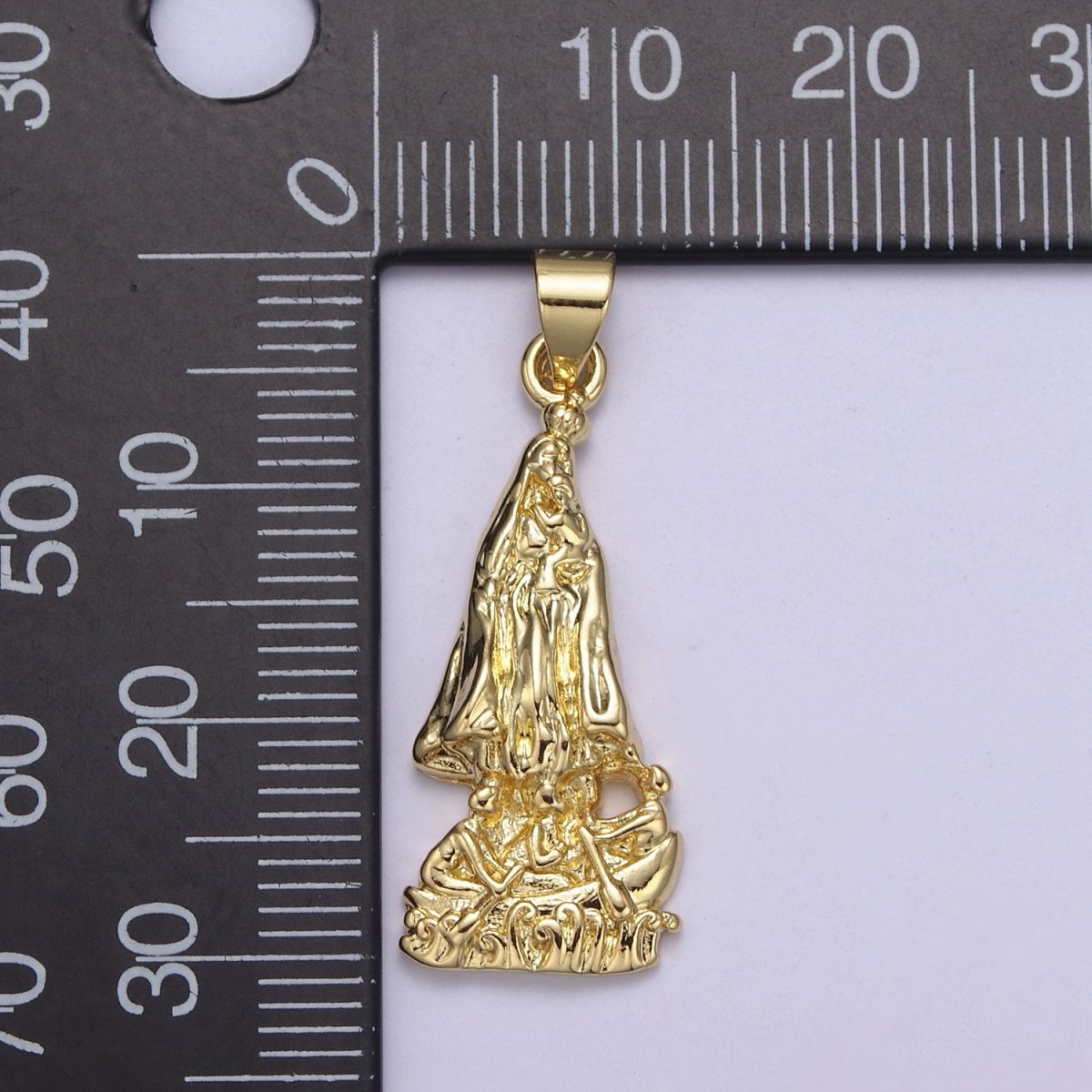 Gold Our Lady of Charity "Virgen de la Caridad del Cobre" catholic Religious Virgin Mary Pendant H-637 H-732