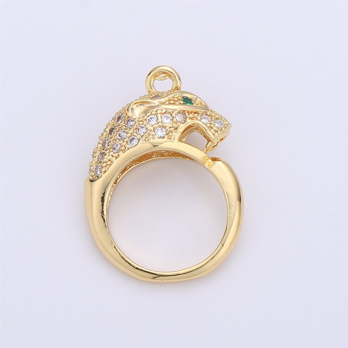 Gold Ouroboros Pendant- 18k Gold Filled Charm Micro Pave Snake Charm for Necklace Earring Bracelet Charm Jewelry Making Supply C-657 - DLUXCA