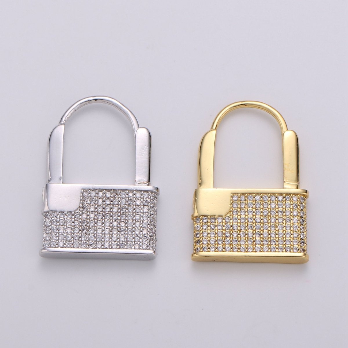 Gold Padlock Hoop Earrings CZ Padlock Earrings Lock Pendant Earring Lock Gold Earring Huggie Earring Lock Hoop Earring Lovers Lock Hoop K-870 K-871