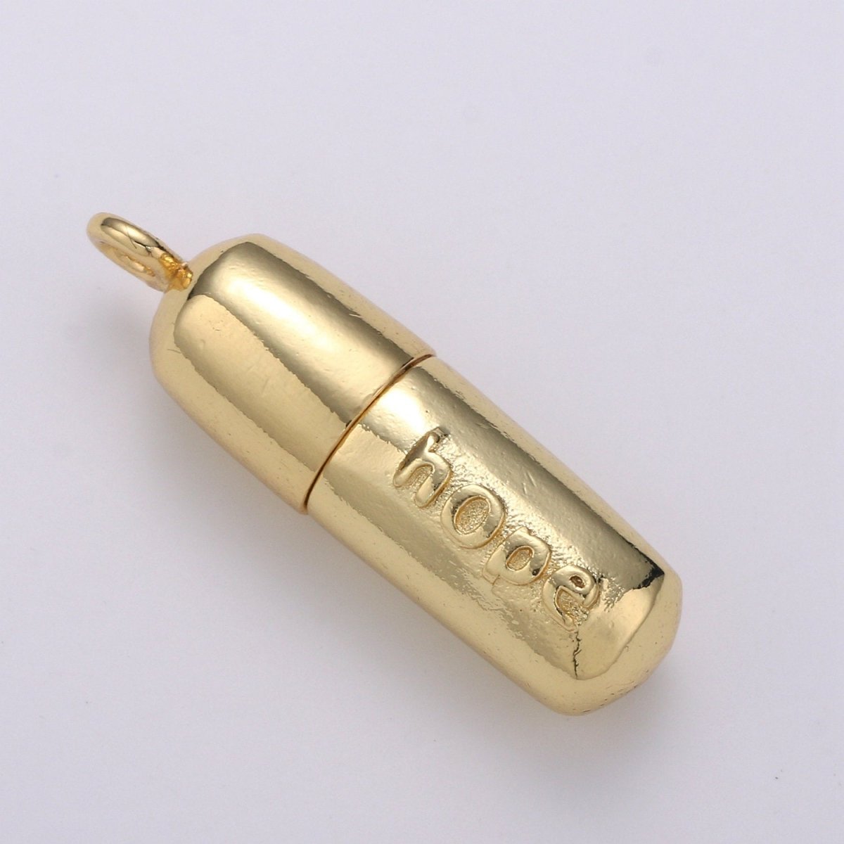 Gold Pill Charm Necklace, Dainty Word Charm Love Pill Bar Pendant, Chill Pill Charm Necklace Pendant Happy Hope Optimist Minimalist Jewelry | D-315 - D-318