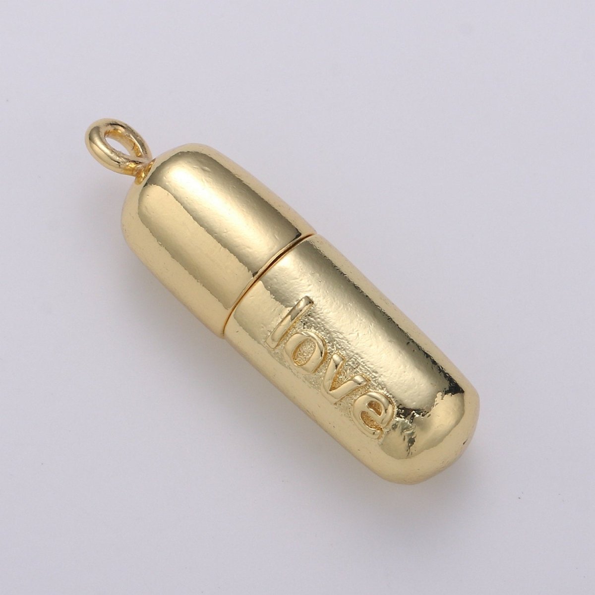 Gold Pill Charm Necklace, Dainty Word Charm Love Pill Bar Pendant, Chill Pill Charm Necklace Pendant Happy Hope Optimist Minimalist Jewelry | D-315 - D-318