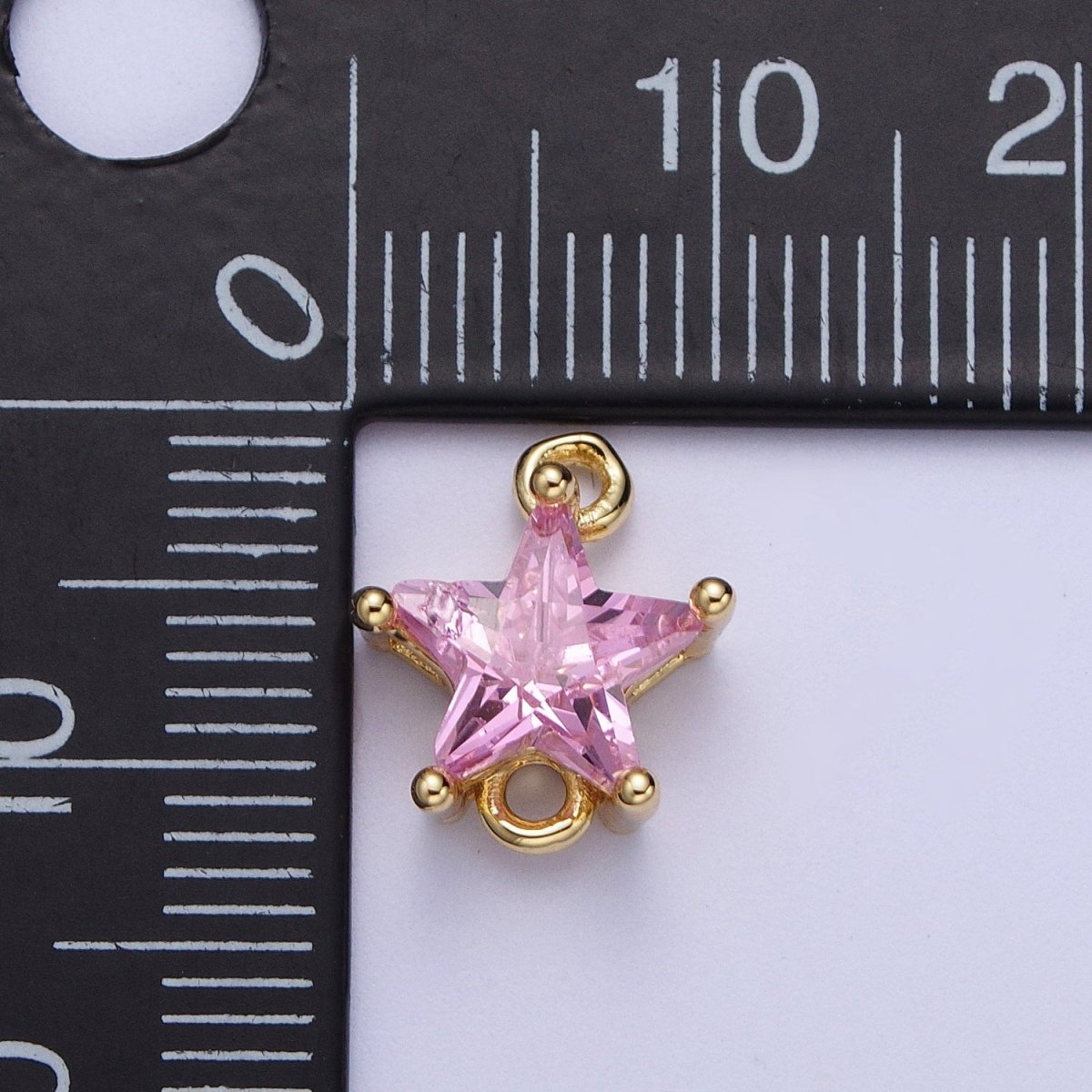 Gold Pink/Clear Link CZ Star Celestial Cubic Zirconia Connector For Necklace Bracelet Jewelry Making G-581 G-582