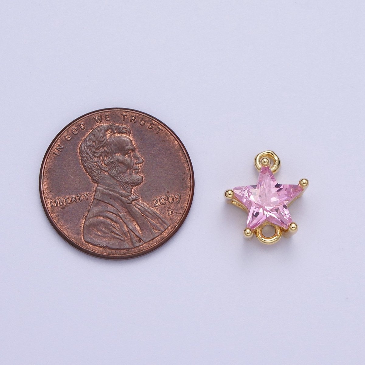 Gold Pink/Clear Link CZ Star Celestial Cubic Zirconia Connector For Necklace Bracelet Jewelry Making G-581 G-582