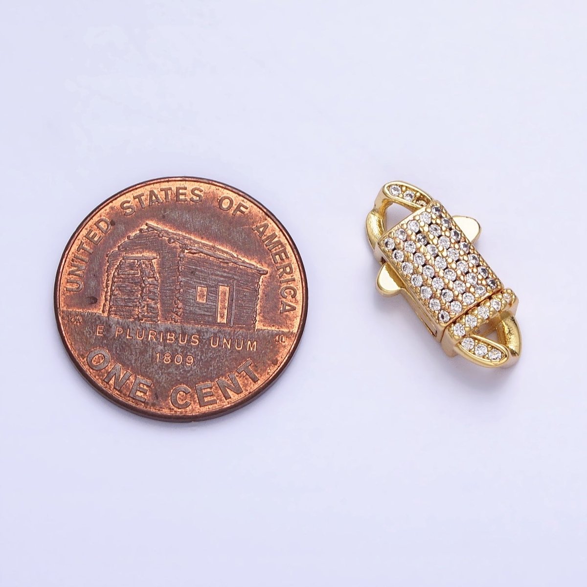 Gold Plated 16.7mm Long Cubic Zirconia Trigger Clasps for Bracelet Necklace End Clasp Jewelry Making Supply Z-175 - DLUXCA