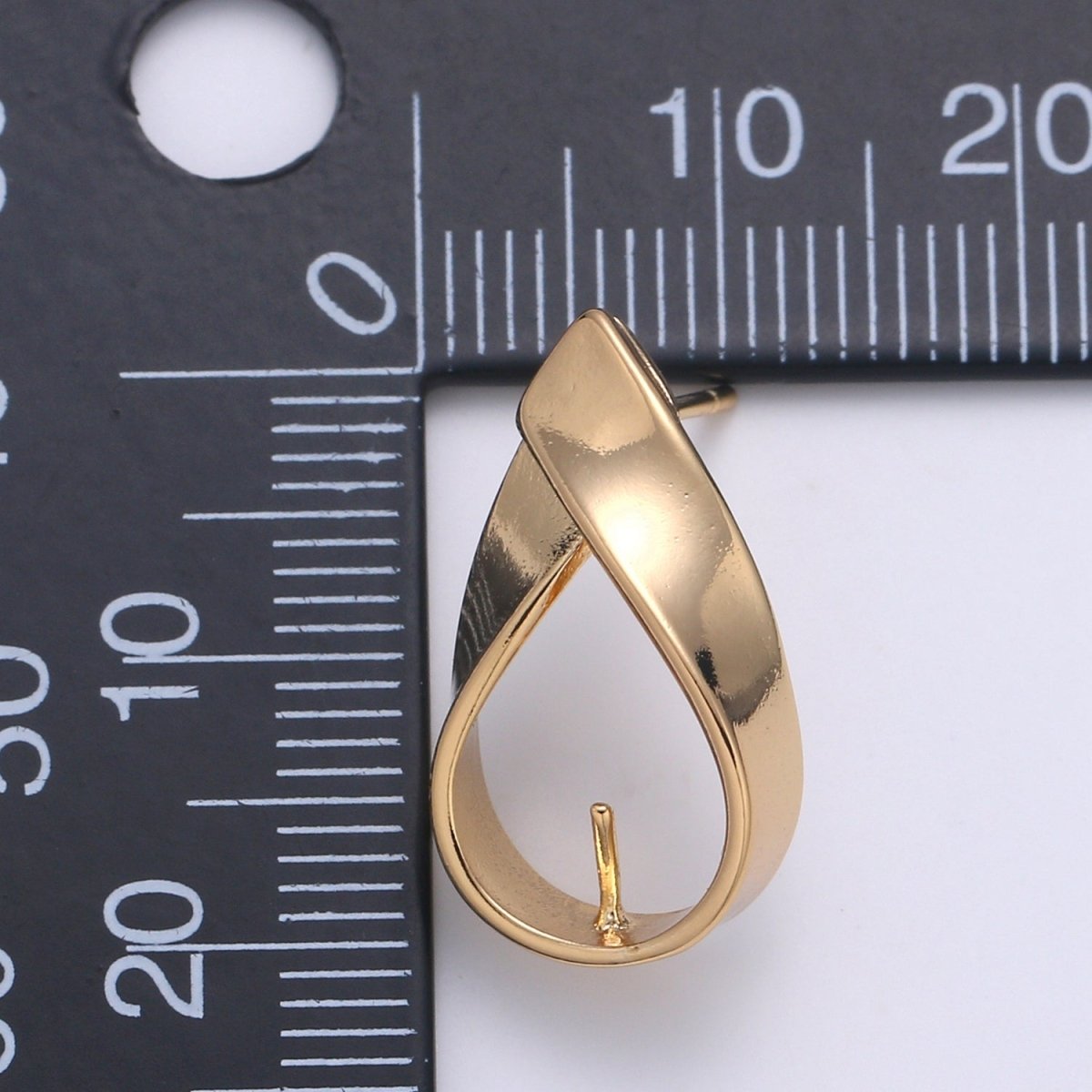 Gold Plated Round Aid Ribbon Earring Supplies Golden Earring Jewelry Supply Component GP-916