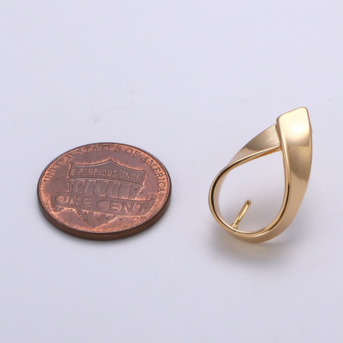 Gold Plated Round Aid Ribbon Earring Supplies Golden Earring Jewelry Supply Component GP-916