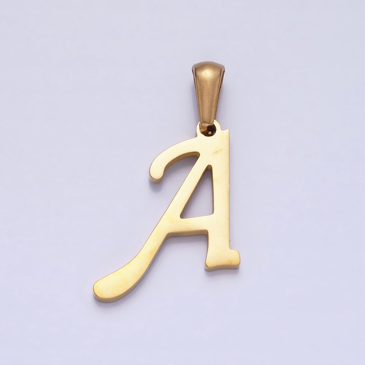 Gold Plated Stainless Steel Letter Charms, initial alphabet pendant DIY jewelry letter charms for personalized jewelry making A-A1900-A-A1912