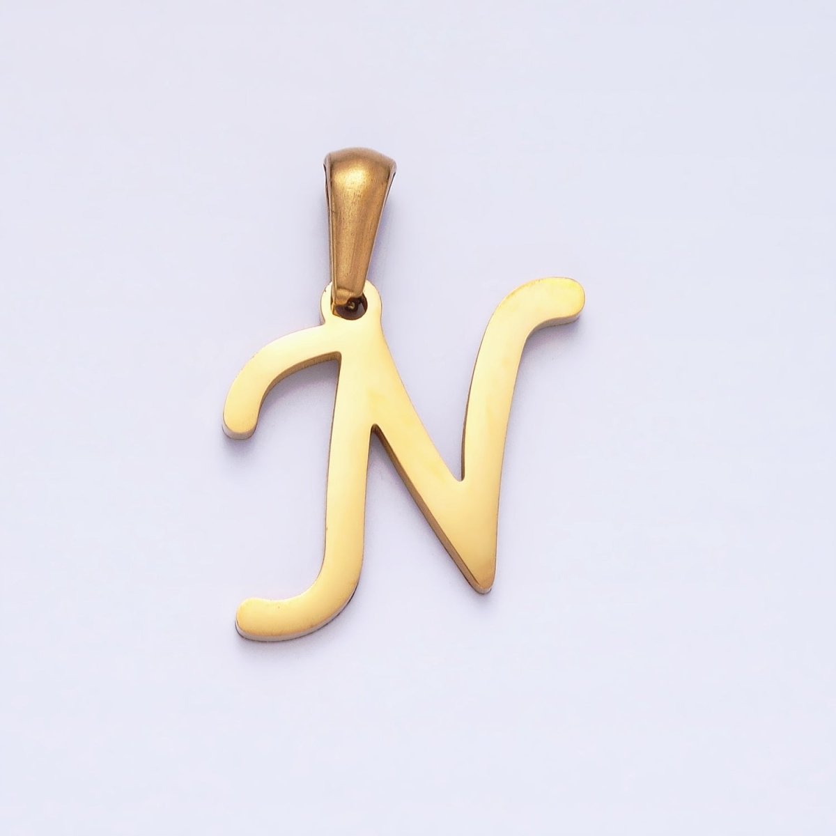 Gold Plated Stainless Steel Letter Charms, initial alphabet pendant DIY jewelry letter charms for personalized jewelry making A-A1900-A-A1912