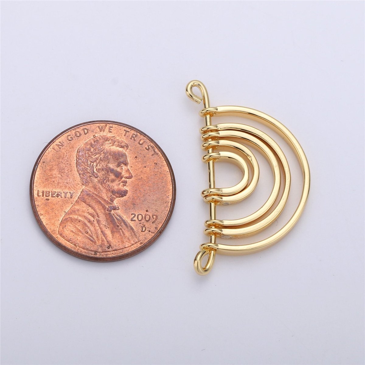 Gold Rainbow Shape Charm for Necklace Pendant Double Bail Dual Loop Charm for Jewelry Making Supply, White Gold Rainbow CONNECTOR F-319 F-575 Y-378,Y-379