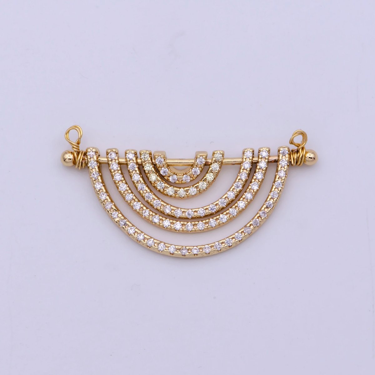 Gold Rainbow Shape Charm for Necklace Pendant Double Bail Dual Loop Charm for Jewelry Making Supply, White Gold Rainbow CONNECTOR F-319 F-575 Y-378,Y-379