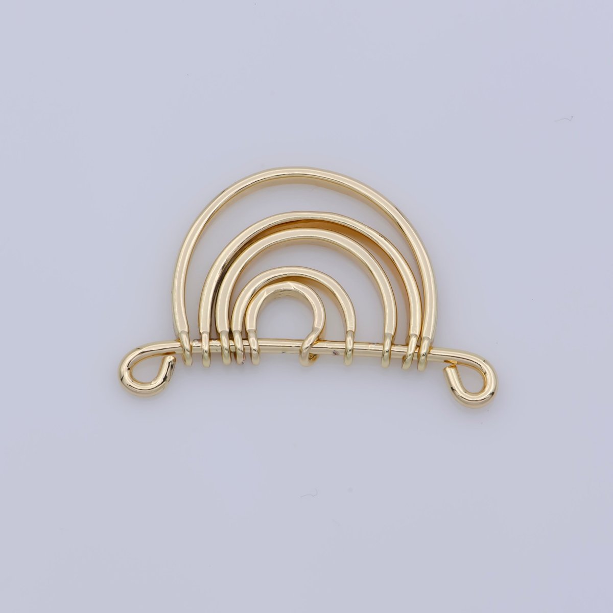 Gold Rainbow Shape Charm for Necklace Pendant Double Bail Dual Loop Charm for Jewelry Making Supply, White Gold Rainbow CONNECTOR F-319 F-575 Y-378,Y-379
