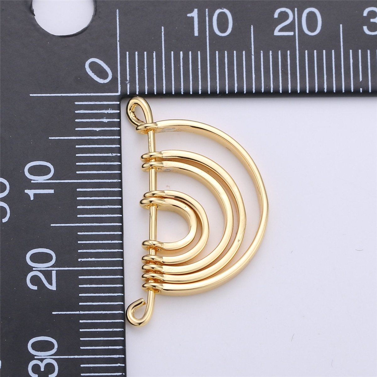 Gold Rainbow Shape Charm for Necklace Pendant Double Bail Dual Loop Charm for Jewelry Making Supply, White Gold Rainbow CONNECTOR F-319 F-575 Y-378,Y-379