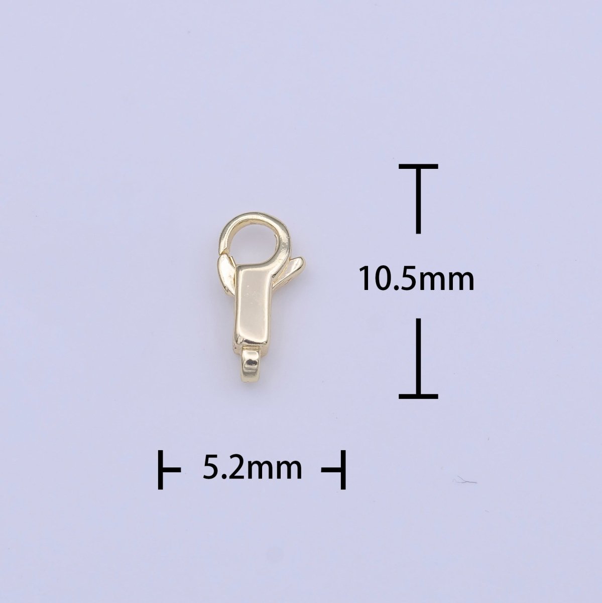 Gold Rectangular Long Body 10.5mm Lobster Claw Closure Jewelry Making Supply | K-270 - DLUXCA