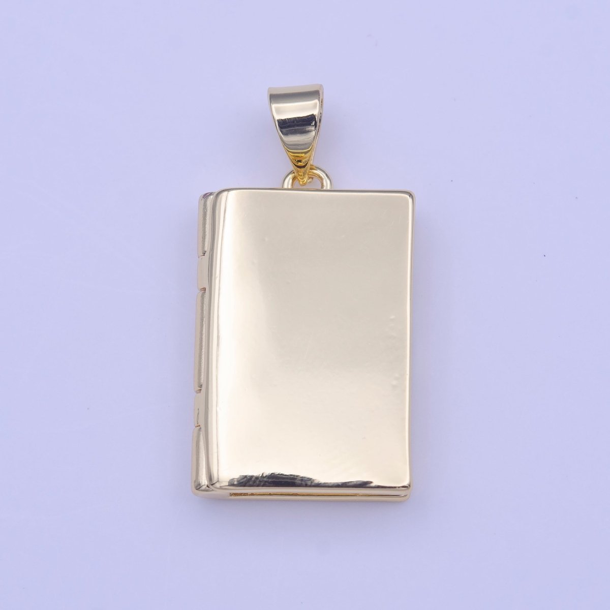 Gold Rectangular Minimalist Gold Photo Locket Pendant H-219 - DLUXCA